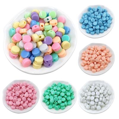 8/10mm Creme Flache Perlen Schmuck Zubehör Mode 100Pcs Armband Halskette Herstellung Macaron Farbe System DIY Runde