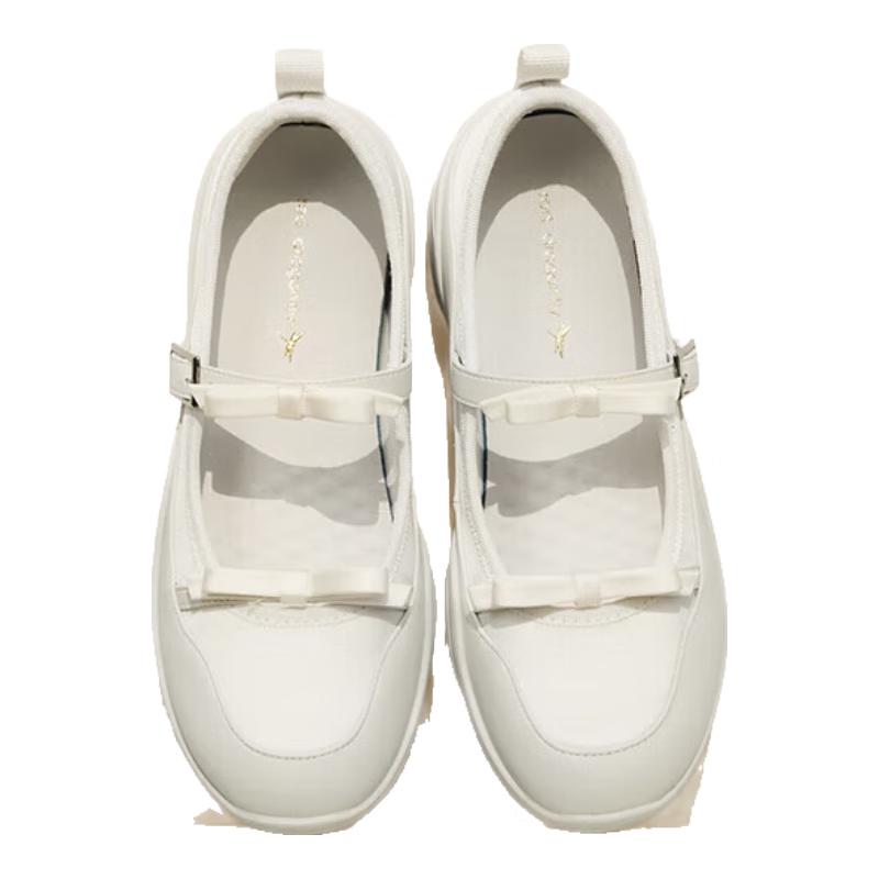 Women s Bowknot Thick-Sole Mary Jane Ballet Flats 39
