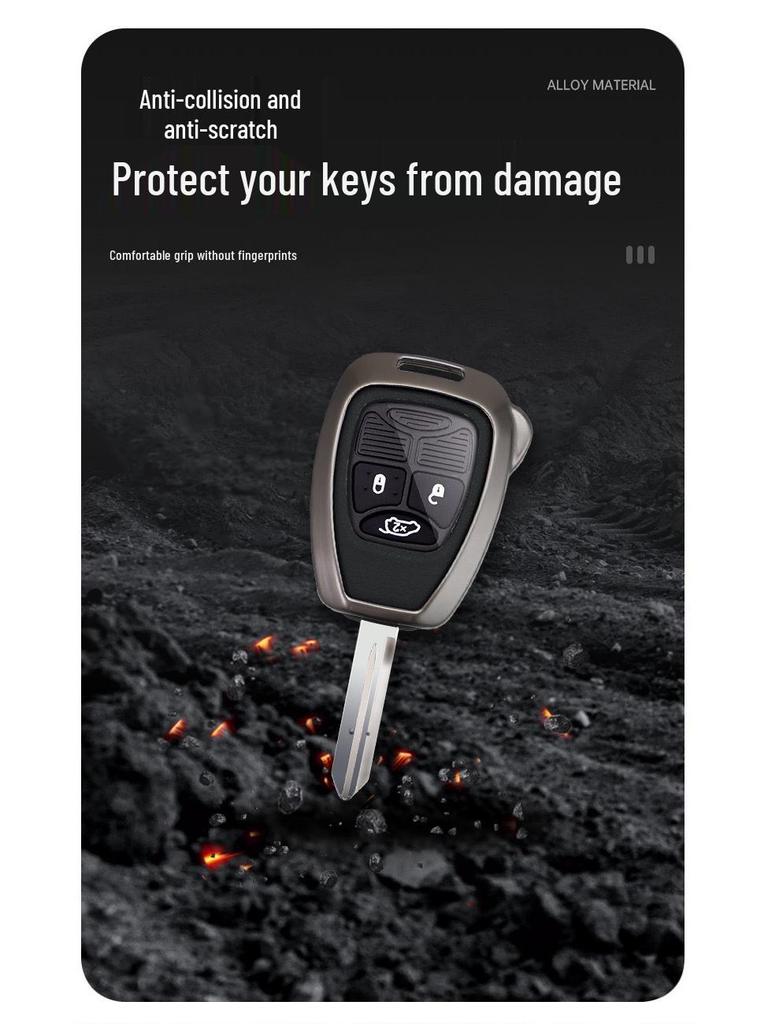 Dodge Straight Key Cover - Ku Bird Metal Shell, Vintage Remote Full Package Buckle for Men/Women