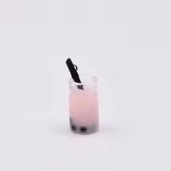 Cute Miniature 3D Bubble Tea Bottle Design Artificial Style Resin Glass Bottle Charms Earring Making Colorful Jewelry Souvenir