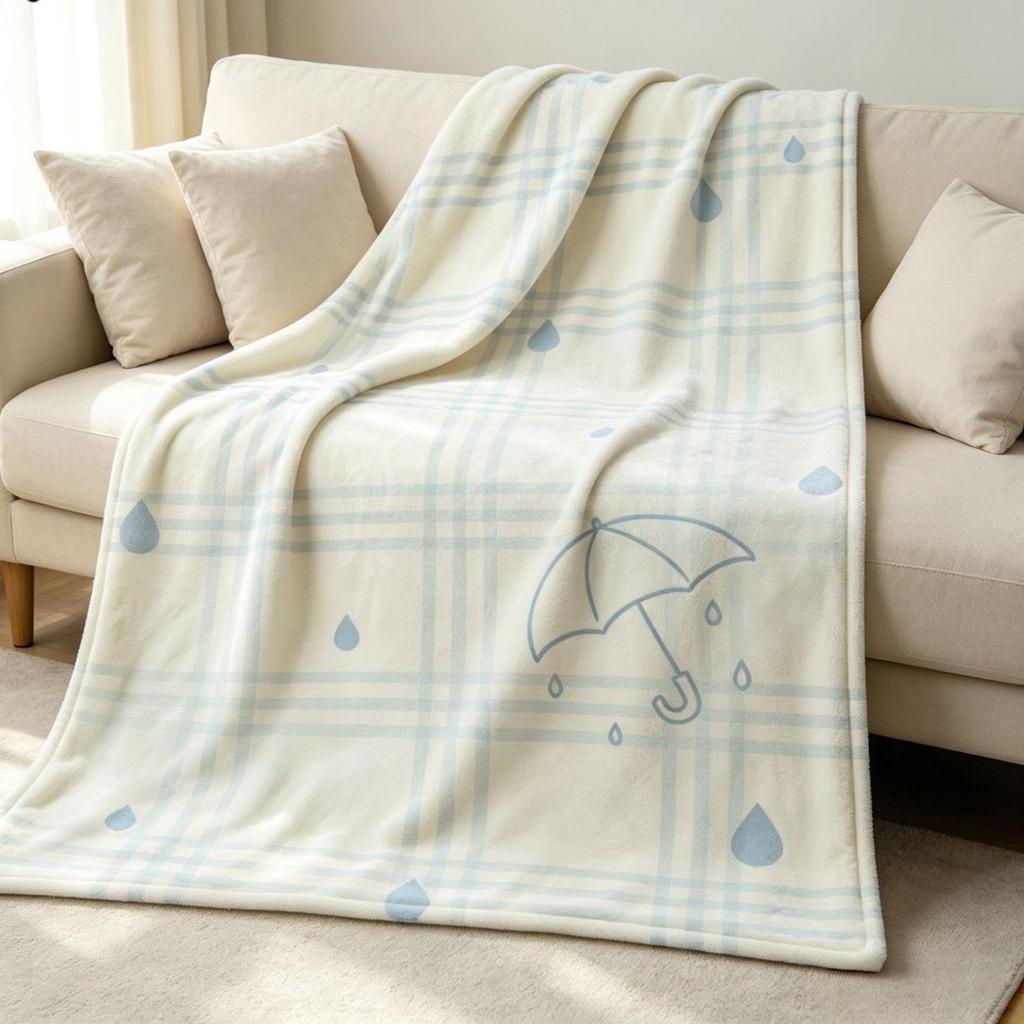 Blue and White Star Flannel Blanket - Soft, Cozy Cover for Dorm, Office, Sofa, or Car