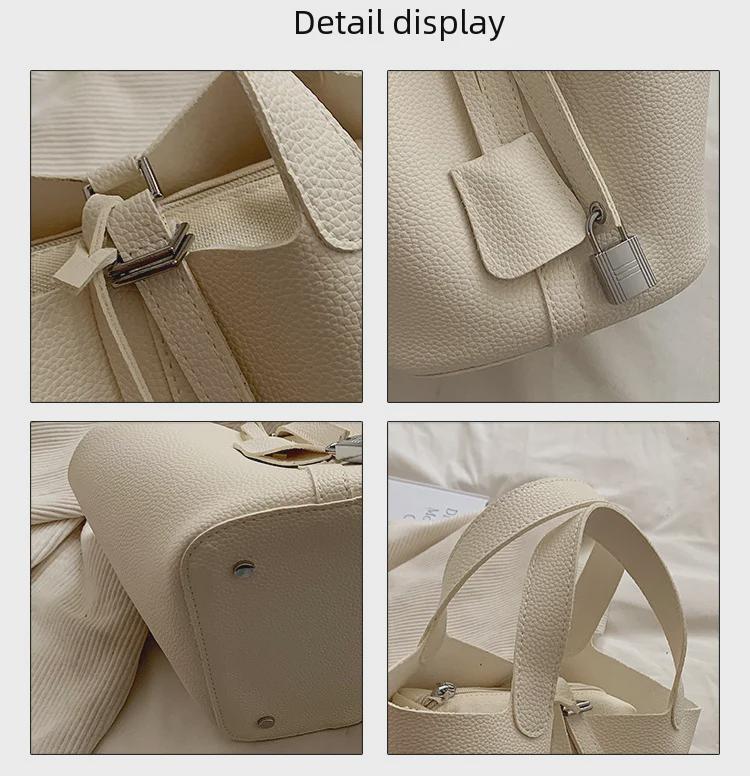 Fashion 2023 Women's Retro Basket & Bucket Bag: Niche, High-End, Simple Design Handbag