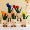 Piante Grasse Tulipano Realistiche Peluche Giocattoli Riempiti Vari Fiori in Vaso Cactus Libreria Casa Soggiorno Decorazione Regalo per Ragazza