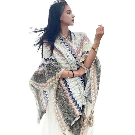 

Женская вязаная шаль в этническом стиле, пэчворк, цветная накидка с декором в виде холодильника, драпировка, шаль, аксессуар для коктейльного платья I