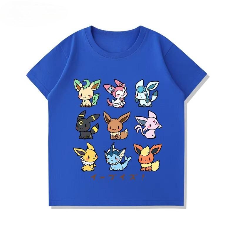 Printing Tshirt Child Boys Summer Crewneck Tops Loose Pure Cotton Tees Kids Cute Print T-shirt Baby Clothes Thin Short Sleeve