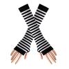 Koreaanse Stijl Zwart-Wit Gestreept Unisex Vingerloze Lange Mouwen Kerst Cosplay Cover