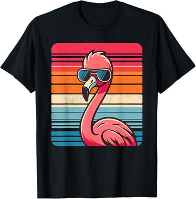 Cool Retro Flamingo In Sunglasses 70s 80s 90s Funny Flamingo T-Shirt Mens Womens Tees Top
