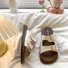Fashion Slippers for Women 2025Summer Thick-soled Slippers Designer Belt Buckle Slipper Luxury Leather Sandals for Women Sandalias Mujer