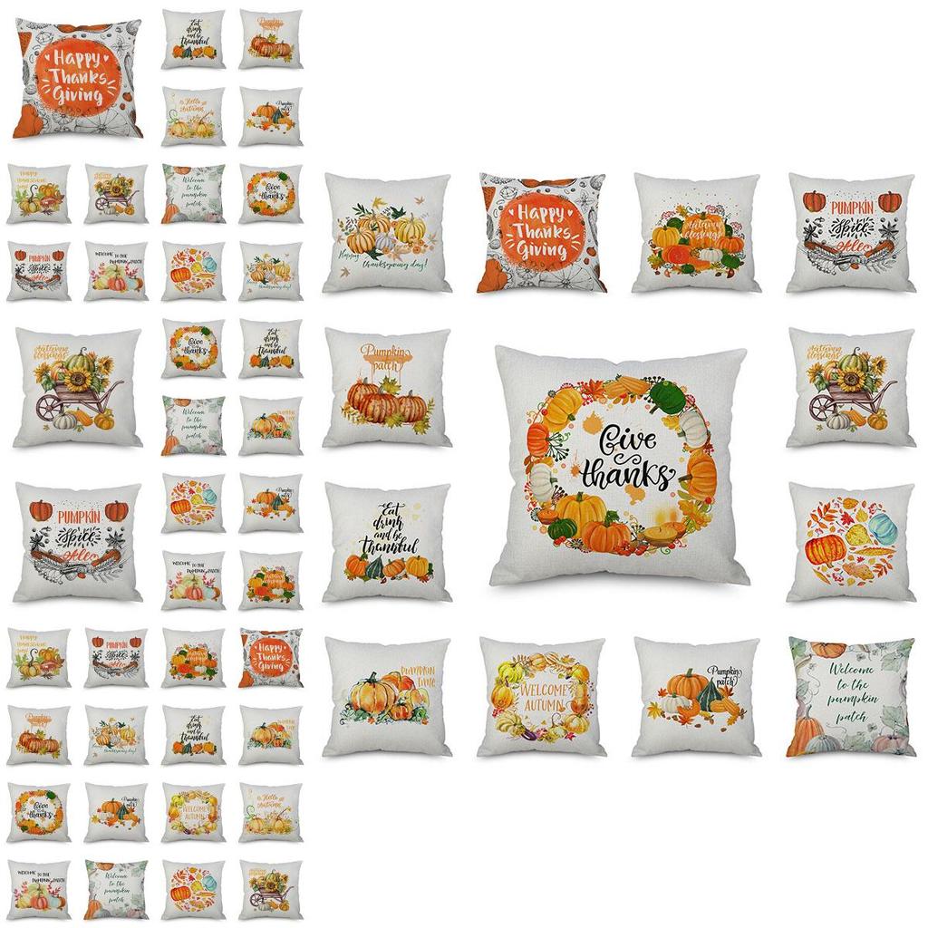 Exquisite Thanksgiving Pumpkin Pattern Sofa Cushion Cover For Elegant Home Decor