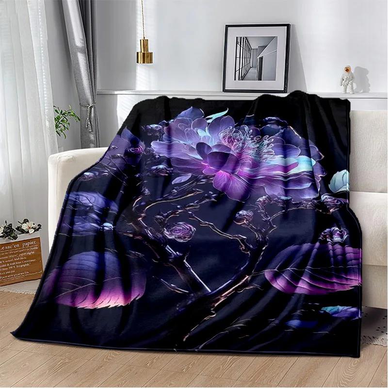 Nordic Love Rose Flowers Daisy Blanket,Soft Throw Blanket for Home Bedroom Bed Sofa Picnic Travel Office Rest Cover Blanket Kids