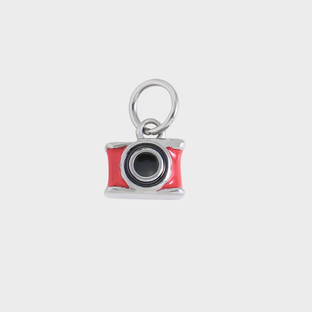 Retro 3D Camera Series Pendant 18K Plated Stainless Steel Charms DIY Handmade Gifts for Photographers & Travel Lovers
