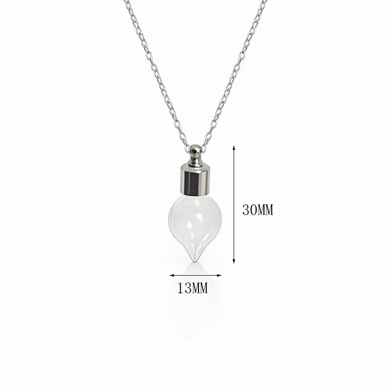 Mini Titanium Staal Ketting met Twist-Open Wensfles Hanger voor Babyhaar en Cinnaber Opslag