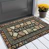 Stone Pattern Welcome Mat - Natural Rock Texture Rug for Indoor & Outdoor Entryway , Non-Slip Machine Washable Decor Carpet