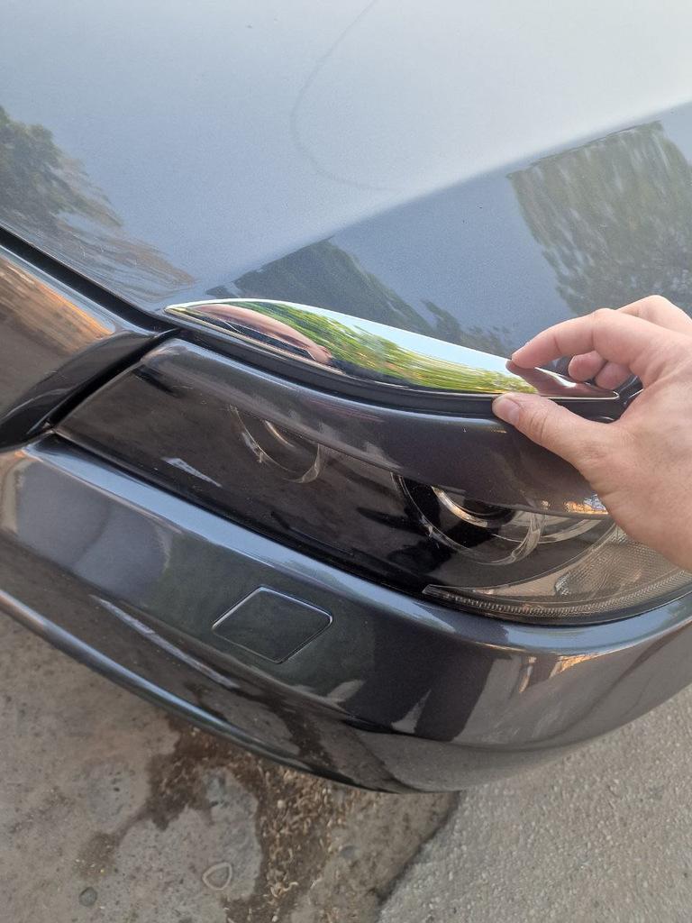 Хром накладки на капот (ресницы выше фар) для BMW 3 серия E-90/91/92/93 2005-2011 гг