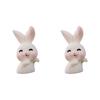 2Pcs Fashion Adorable Eco-friendly Resin Rabbit Zodiac Micro Landscape Ornament for Desktop