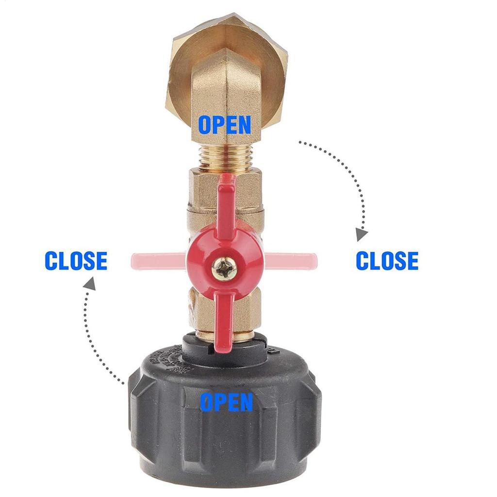 Propane Refill Elbow Adapter Leak-Proof Gas Refill Hose Adapter Refill Adapter Elbow On/Off Connector Propane Refill Adapter