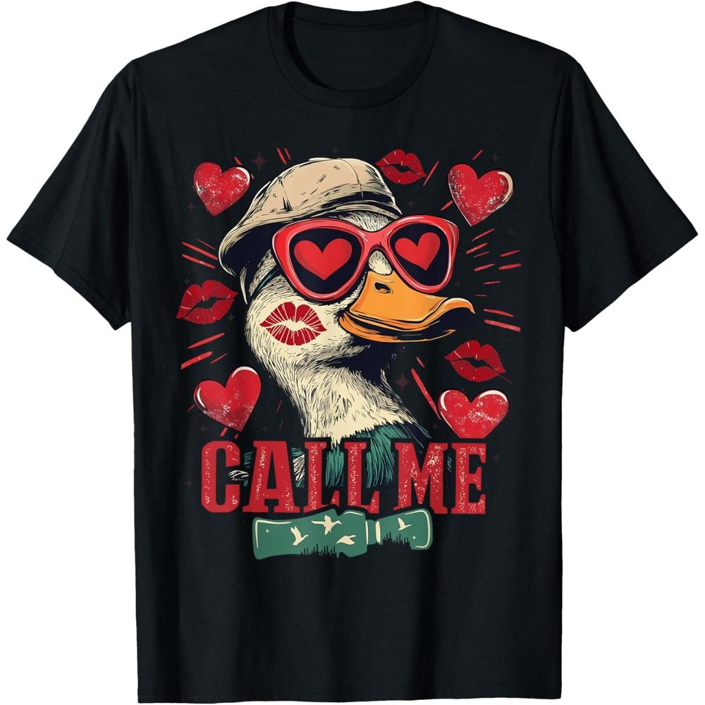 Call Me Duck Hunting Lover Valentine s Day Boys Girls Boys Cotton Men T Shirt L чёрный