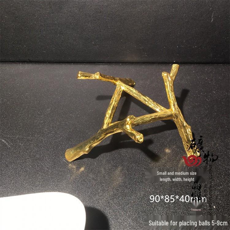 Wooden & Metal Mineral Crystal Ball Display Stand