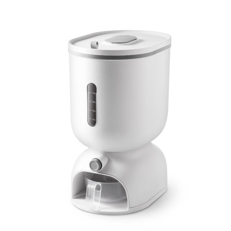 

Кухонный домашний ящик для хранения риса, мерное ведро для риса, пластиковый контейнер для риса с защитой от насекомых, герметичное ведро для хранения зерна S 31x31x21cm серый