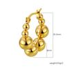 Direct Supply Geometric Stainless Steel Not Small Steel Ball Earrings Women's Simple Trend Round Gold-plated Earrings