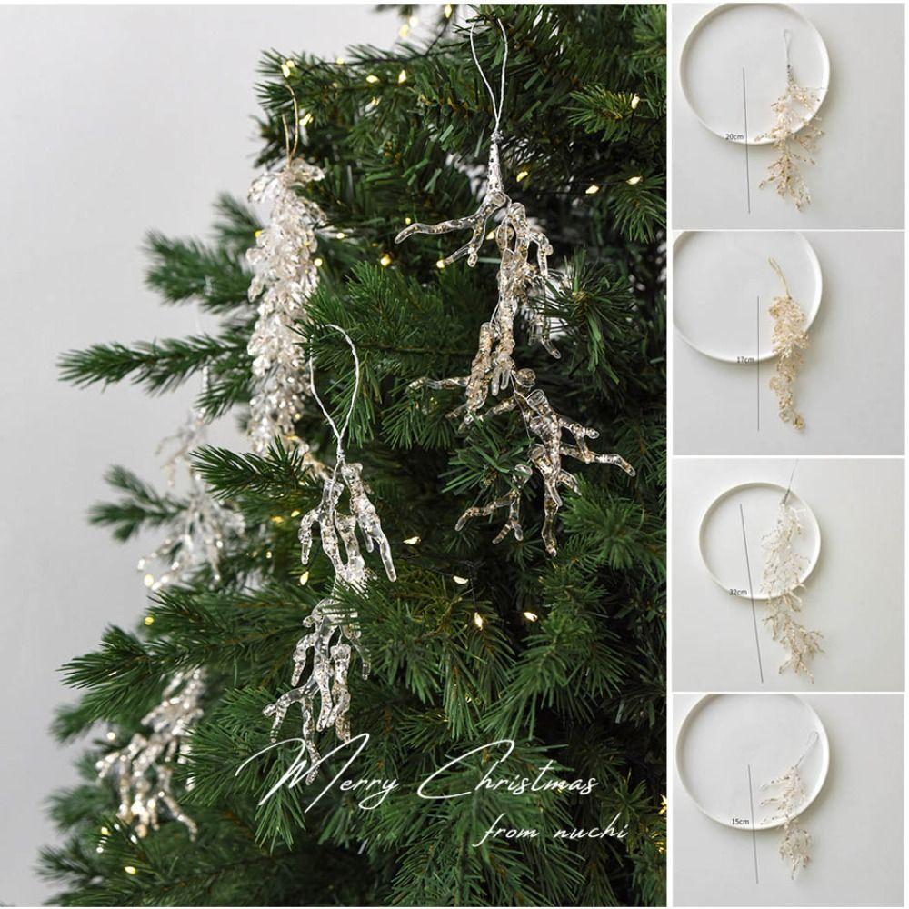 New Acrylic Christmas Crystal Pendants Glitter Ice edge Crystal Hanging Icicle Hanging Icicle Hanging Ornaments Indoor Outdoor