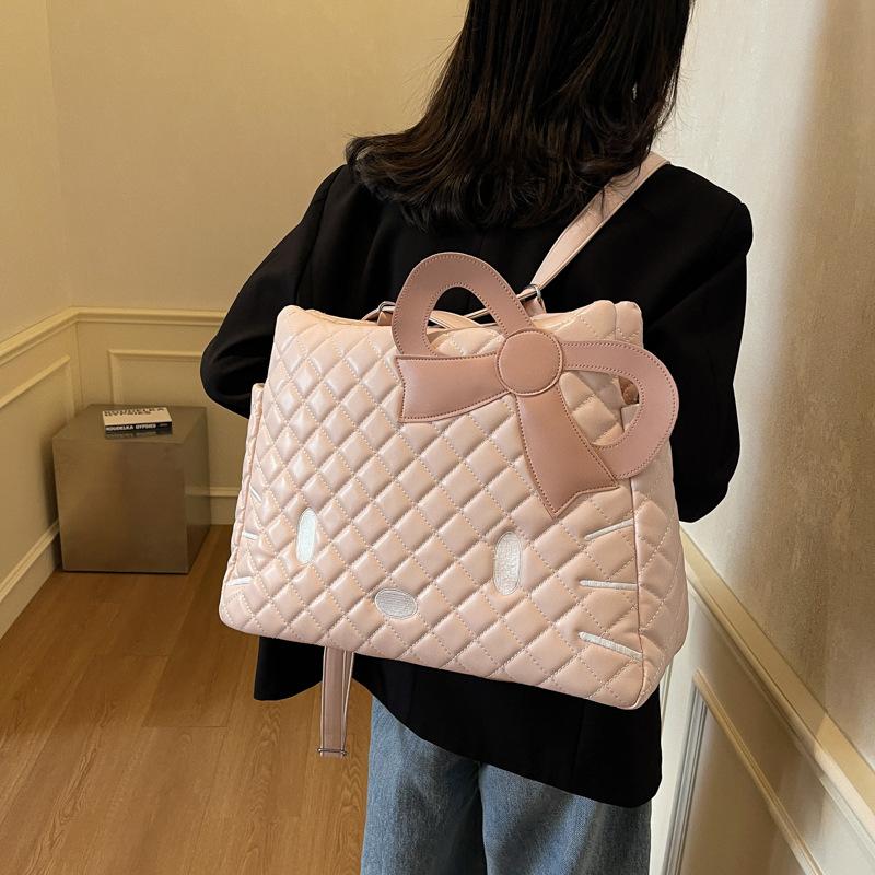 Cute cartoon cat handbag women s bag 2025 new diamond tote bag large capacity backpack 431832 розовый 2829₽