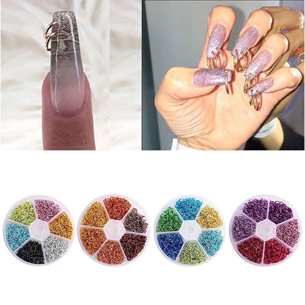 Nail Art Design Pendant Set 3D Metal Rings DIY Jewelry Craft Supplies Nail Jewelry Decorations 3D Piercing Kit