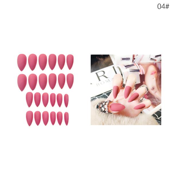 False Nails Popular Long Tip Patch Pure Color Nail Chip Nail Art