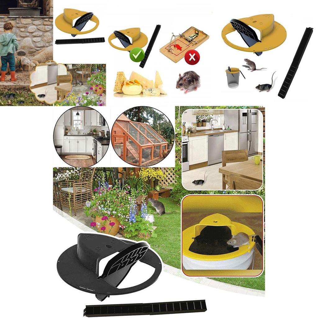 Stevige muizenval met plastic emmerdeksel voor muizen en ratten, veilig en effectief.