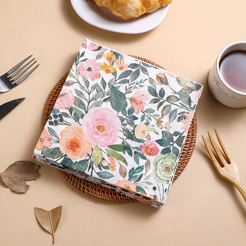 20pcs/pack 33x33cm Birds Flower Paper Cocktail Wedding Birthday Party Decoration Square Dinner Napkins