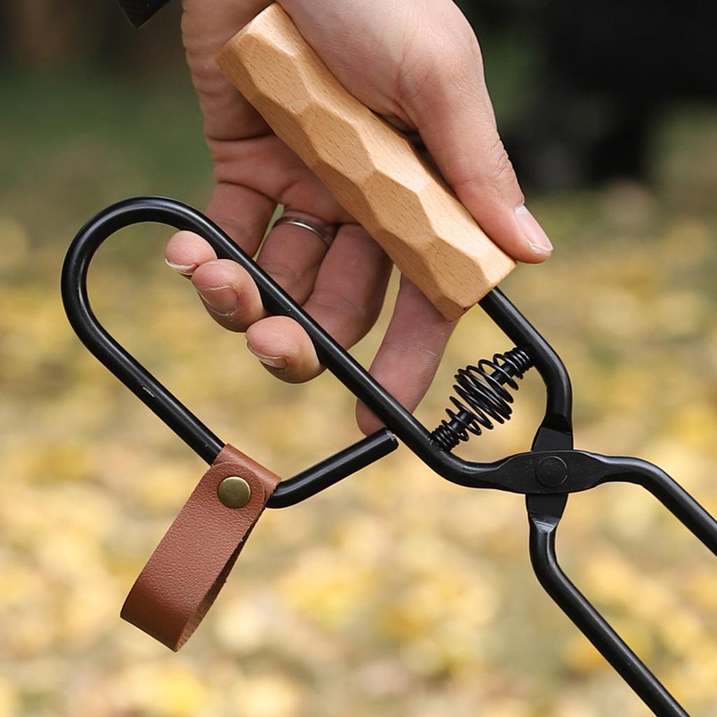 Comfortable Grip Charcoals Clip Metal Wood Barbecue Fire Tongs Fireplaces Tongs for Easy Charcoals Management