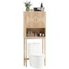 Über-WC-Schrank, WC-Aufbewahrungsmöbel mit Doppeltürschrank, Regalen, 66 x 25 x 168 cm, Eiche