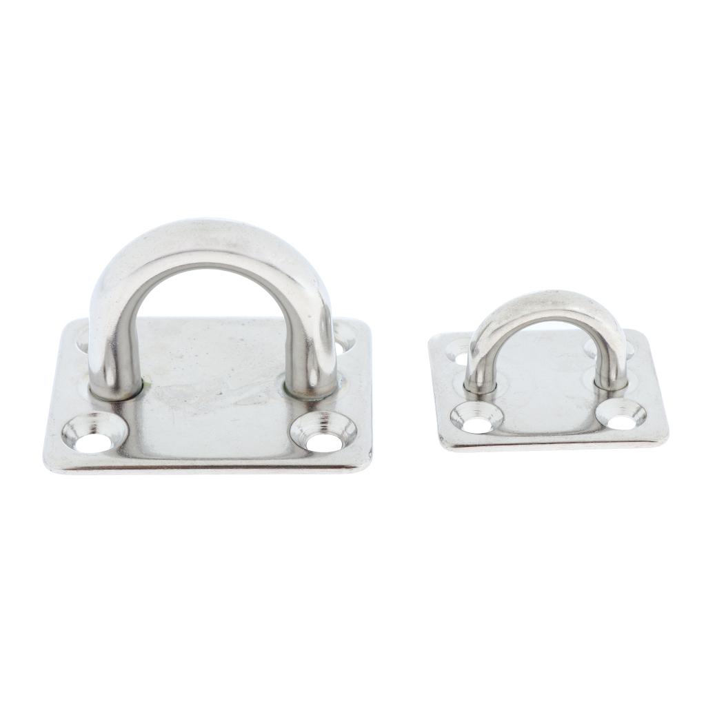 Stainless Steel Pad Eye Plate Square Hook Bracket for Boat Marine Equipment Sailing Shade Sail Yacht Accessories