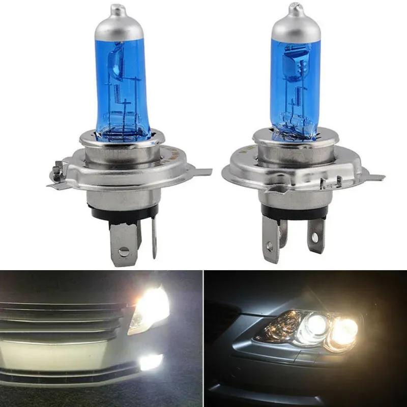 12V Headlight 1500LM H4/HB2 Halogen Replacement UV-resistant White 55W 6000K 9003 Bright Light 2pcs New Portable