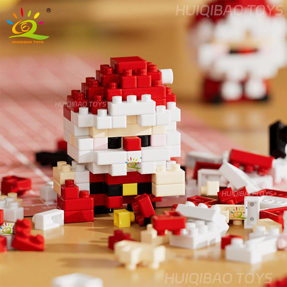 Non-Toxic Mini Christmas Santa Claus Micro Model Building Blocks Diy Tree Elk Snowman Set Bricks Toys For Children New Year Gift