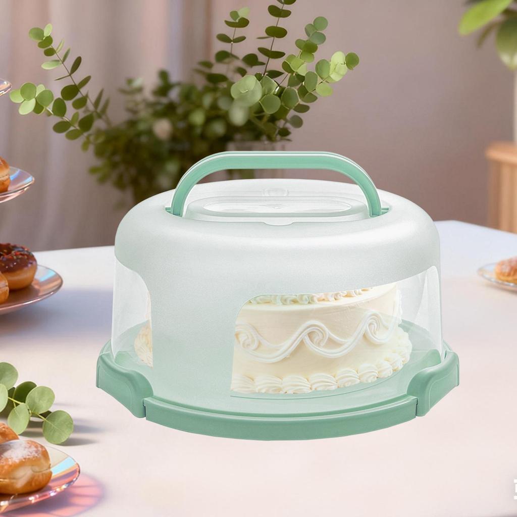 10inch Dome Lid Cake Container with Carrying Handle Cupcake Pie Storage Box Transport Box