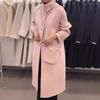 New Fall and Winter Raglan Coat, Single-breasted Button-down Collar, Over-the-knee Lengthened Casual Korean-style Coat