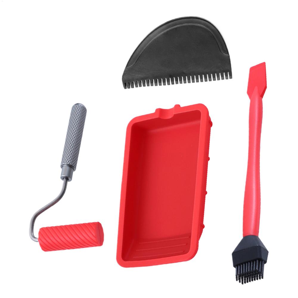 

Wood Glue Applicator Set Handheld Roller with Application Tray Portable Hand Tool Include Brush And Spreader Woodworking Gluing