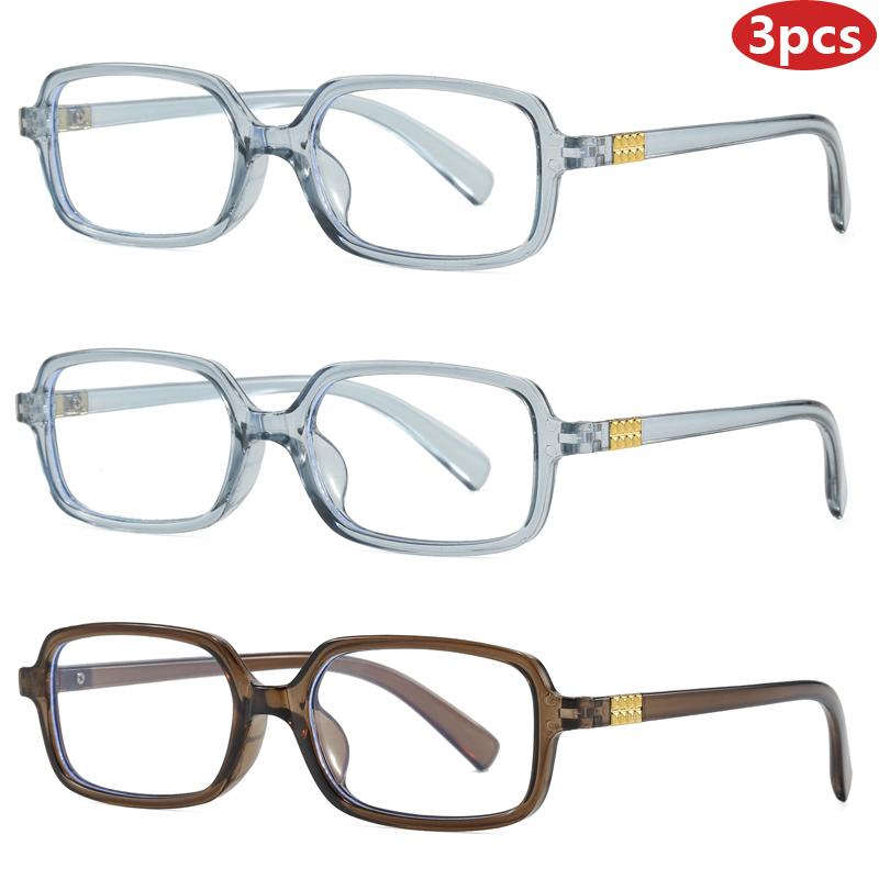 2 Pairs Oversized Square Glasses Women Fashion Patchwork Optical Frames Trendy Blue Light Blocking Multi-color Rim Eyeglasses
