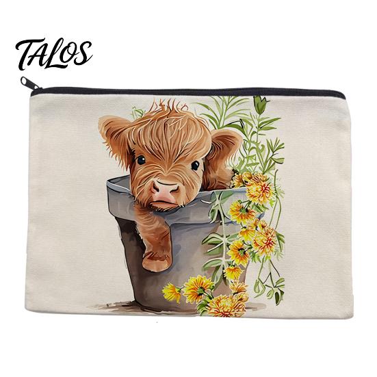 Talos Storage Bag, with Smooth Black Zipper, Large Capacity Thickened Canvas Organizer, for Makeup Stationery Needlework Small Items