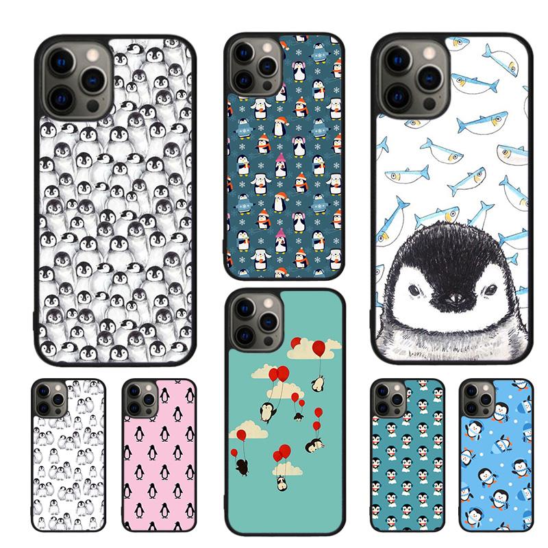 Cute Penguin Celular Mobile Smartphone Cases For iPhone 17 Air 16e 15 14 12 13 11 Pro MAX Plus Coque Fundas