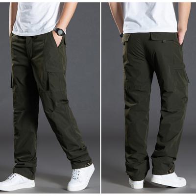 Übergröße Neue Winter Herrenhose Verdickte Fleece Jogginghose Mehrfach-Taschen Lockere Herren Freizeit Warme Sweatpants Overalls