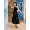 Sancai 2025 Spring New Chinese Style Faux Two-Piece Suspender Long Dress