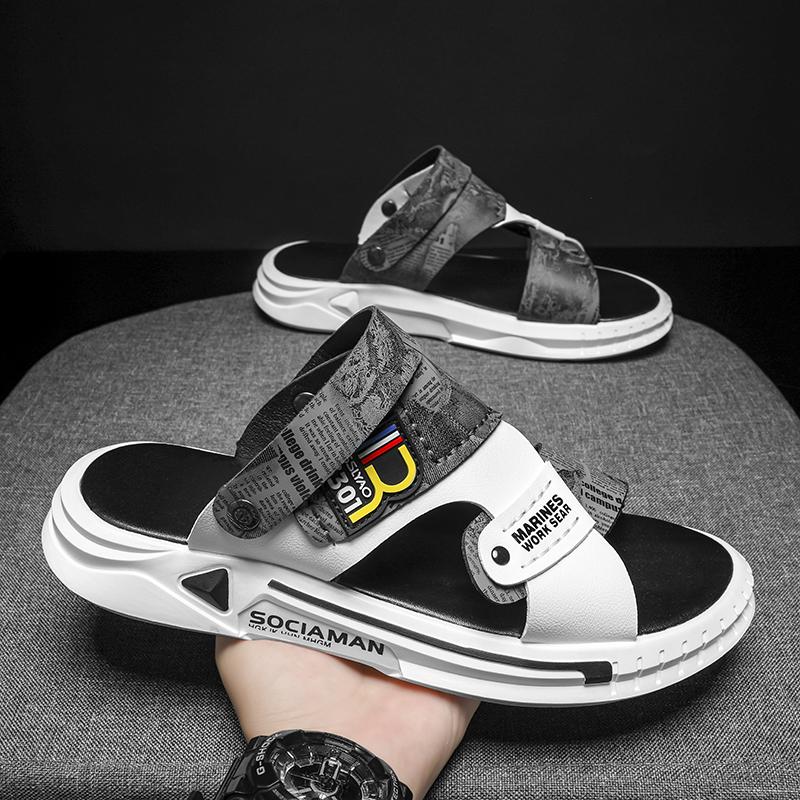 Fashion CYYTL Mens Slippers Summer Casual Shoes Beach Sandals Outdoor Slides Leather Walking Comfort Designer Fashion Lightweight Luxury