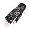 Women's Black Lace Fingerless Gloves: Sexy, Floral, Mesh, Elastic, Breathable for Spring, Summer, Autumn