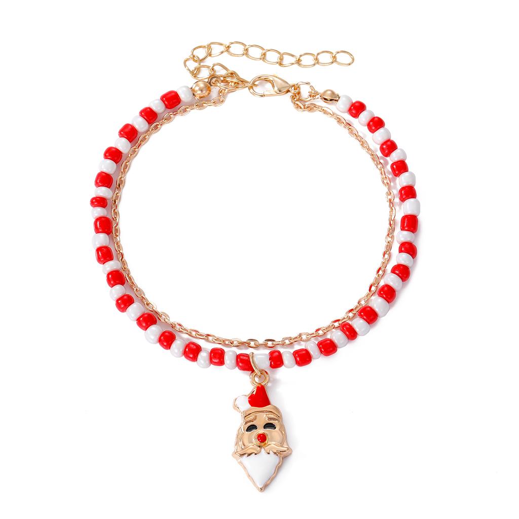 2022 Gelang Krismas Gadis Klasik Korea Mudah Baru Gelang Loket Gula-gula Lelaki Salji Reka Bentuk Lapisan Dua Gelang Hadiah Pasangan Pesona Indah