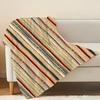 Plush Flannel Blanket Striped Soft Warm Throw for Single Bedroom, Ideal for Christmas & Halloween Cozy Home Use