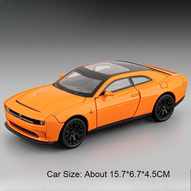 1:32 Challenger SRT Hellcat Police Car Model Toy Pull Back Sound Light Doors Opened Vehicle Models for Boys Collection Gifts