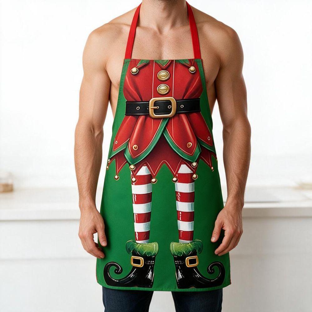 4PCS Stain-resistant Christmas Elf Aprons Waterproof Christmas-Themed Apron  Holiday