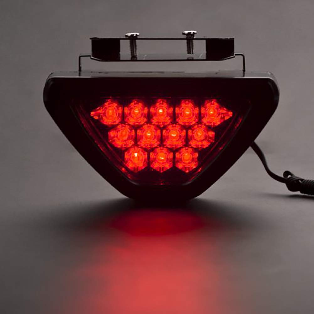 KIMISS Rear Tail Third Brake Light, F1 Style DRL Red 12 LED Rear Tail